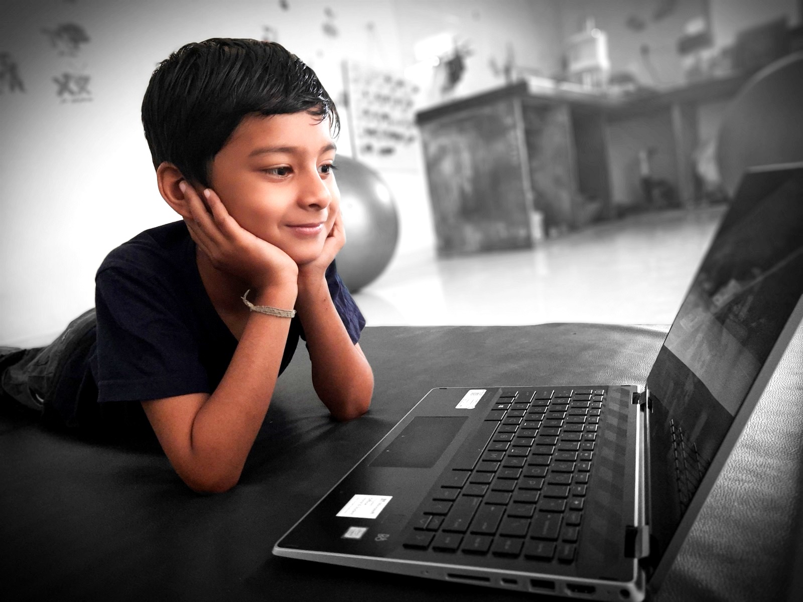 Child glued to a laptop screen